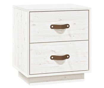 Vidaxl mesita de noche madera maciza de pino blanco 40x34x45 cm