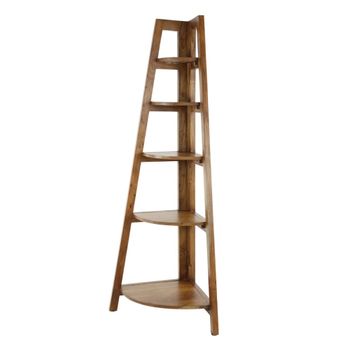 Estante esquinero plegable de madera de mango