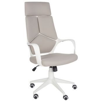 Silla De Oficina De Poliéster Gris Pardo Y Blanco Giratorio Delight Ii