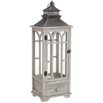 Farol De Madera 26x21x75h Cm
