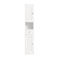 armario alto para bano con 2 puertas mdf blanco