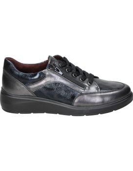 Zapatos De Piel Con Cuña Baja Treintas 4406 Negros 41