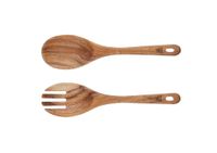 cubiertos para ensalada de madera de acacia
