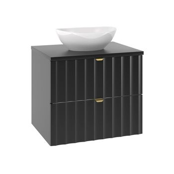 Mueble lavabo individual 60cm paneles de melamina y mdf negro