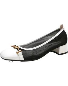 de HISPANITAS ZAPATO HISPANITAS HV253992 PIEL Y MALLA TEXTIL CON TACÓN BLANCO NEGRO