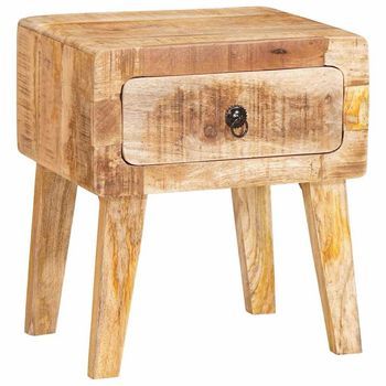 Mesa Auxiliar | Mesa De Apoyo Marrón 40 X 32 X 46 Cm Madera De Mango Maciza