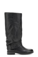 botas de piel con vuelta black