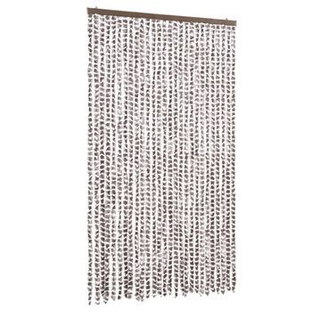 Cortina Antimoscas Chenilla Beige Y Blanco 118x220 Cm