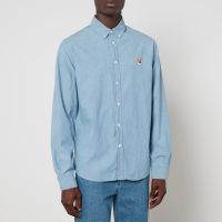 maison kitsune classic institutional fox head denim shirt - 43xxl