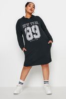 yours vestido sudadera negro con capucha new york mujer curvy y tallas grandes yours