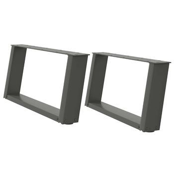Patas De Mesa Centro Forma U 2 Uds | Patas Para Mesa Acero Antracita 70x(30-31) Cm