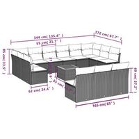 conjunto de sofa de jardin combinacion de 14 piezas con cojines beige