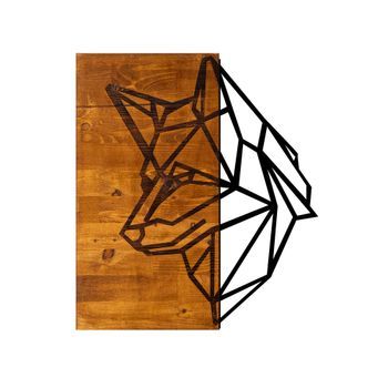 Decoración Pared De Madera Kurt Nogal Negro 50x58 Cm
