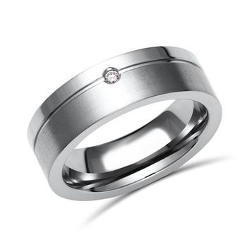 Anillo de titanio parcialmente pulido de 6 mm de ancho