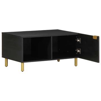 Mesa De Café - Mesa De Centro Madera Contrachapada Negro 80x50x40 Cm