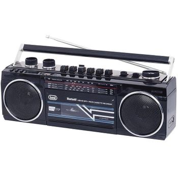 Radio casete Trevi RR 501 BT Bluetooth USB SD Cassette Grabador Negro