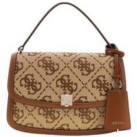 guess bolso bolso con solapa audrey monogramme logo latte para mujer