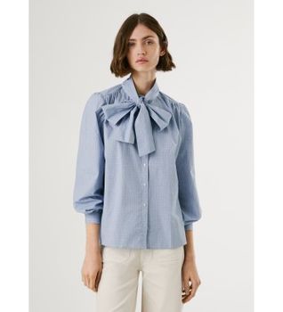 Pepe Jeans para mujer. PL3051285 Blusa Loratycy azul (XL), Casual, Algodón, Manga larga