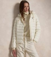 polo ralph lauren para mujer 211958932003 chaqueta con capucha plegable y resistente al agua blanco xl casual sostenible nylon recicla