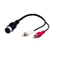 goobay cable de audio din 5pin hembra a 2x rca macho 20cm negro