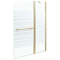 mampara de bano minimalista con puerta de vidrio templado dorado 140 x 100 cm tuapi