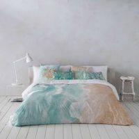 icehome - funda nordica estampada cama 135 - algodon extrasuave - incluye 1 o 2 fundas de almohada - sea salt