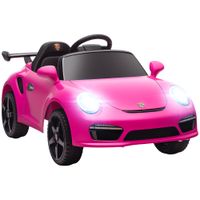 aiyaplay coche electrico para ninos con licencia ruf ctr 3 clubsport mando a distancia motor doble ruedas auxiliares rosa