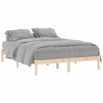 Estructura De Cama Sin Colchón Madera Maciza De Pino 152x203 Cm Vidaxl