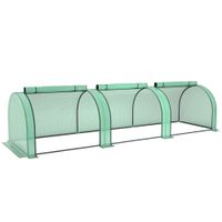 outsunny invernadero de jardin tipo tunel en acero y plastico pp con puertas enrollables 3x1x08 m verde   aosom espana