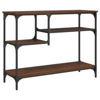 mesa consola con estantes roble marron 100x35x75 cm vidaxl