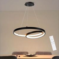 lampara colgante led moderna 34w en color negro regulable mando a distancia incluido apta para sala de estar dormitorio cocina y comedor zmh