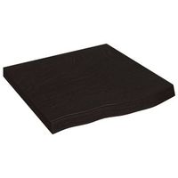 tablero mesa madera roble tratada marron oscuro 60x60x2-6 cm vidaxl