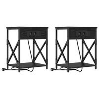 armario de noche 2 uds roble negro 41 x 31 x 51 cm vidaxl