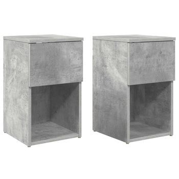 Mueble Cama 2 Pcs Gris Hormigón 29 X 31,5 X 49 Cm Vidaxl