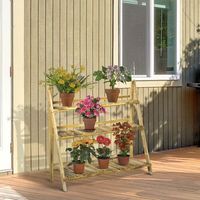 soporte para plantas de abeto 100x37x93 cm-outsunny carbonizado
