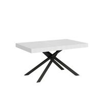 mesa extensible 80x140224 cm karida fresno blanco patas antracita