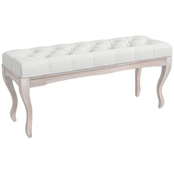 Banco de cama 110x37x49 cm crema