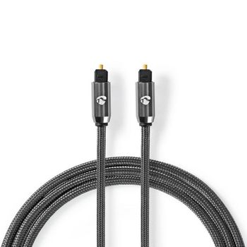 Cable de Audio Óptico Digital Nedis Toslink 3 metros Gris