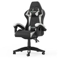 silla gamer reclinable de respaldo alto en piel sintetica con reposacabezas y soporte lumbar blanco rattantree