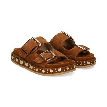 Alma En Pena Sandalias Planas Mujer - Marrón Talla 38