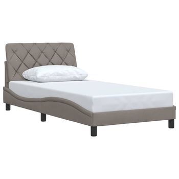 Estructura De Cama Sin Colchón Tela Gris Taupe 100x200 Cm Vidaxl