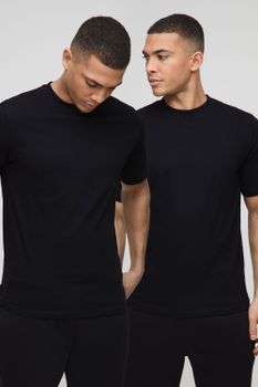 Pack De 2 Camisetas Básicas Con Cuello De Caja, Negro
