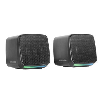 Mars Gaming - Altavoces MS-PRO con iluminación RGB Flow, 10 W, drivers activos y control de volumen para PC, Mac, smartphone y tablet