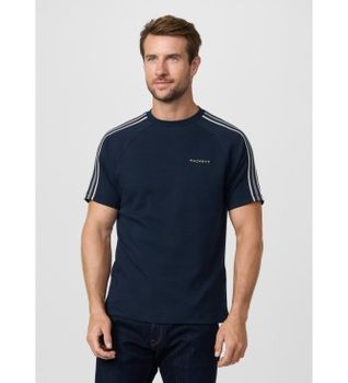 Hackett London para hombre. HM5000099 Camiseta con cinta fit clásico marino (M), Casual, Algodón, Manga corta