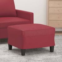 reposapiestaburete de cuero sintetico rojo tinto 60x50x41 cm cfw9025