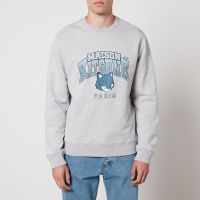 maison kitsune campus fox cotton-jersey sweatshirt - m