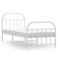 cama individual  cama para adultos  estructura cama sin colchon con estribo metal blanco 80x200 cm