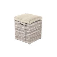 puff para jardin gris perla aluminio y ratan sintetico plano color gris claro puff40x40x49