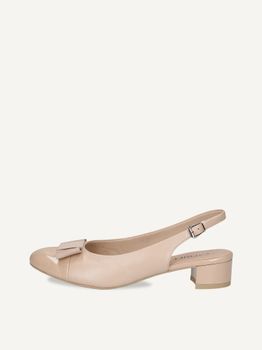 CAPRICE sling pumps, beige, made of Leather/synsthetik/textile with Block heel, Size 38.5