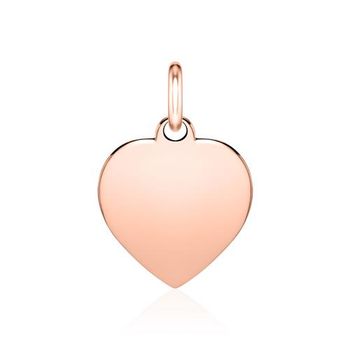 Colgante grabable corazón de oro rosa 14 quilates